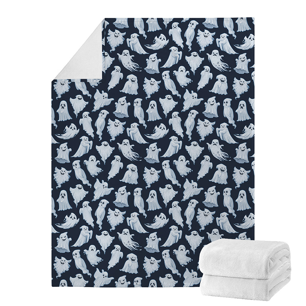 White Ghost Pattern Print Blanket
