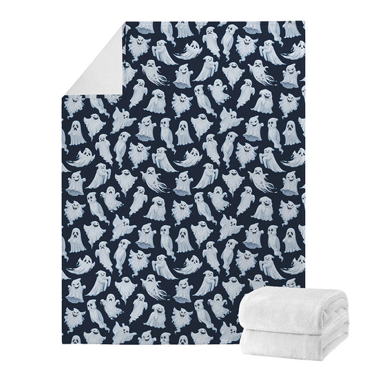 White Ghost Pattern Print Blanket