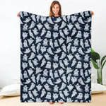 White Ghost Pattern Print Blanket