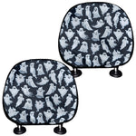 White Ghost Pattern Print Car Headrest Covers