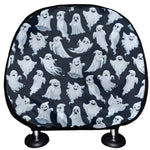 White Ghost Pattern Print Car Headrest Covers
