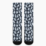 White Ghost Pattern Print Crew Socks