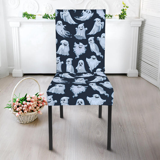 White Ghost Pattern Print Dining Chair Slipcover