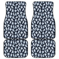 White Ghost Pattern Print Front and Back Car Floor Mats