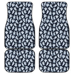 White Ghost Pattern Print Front and Back Car Floor Mats
