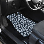 White Ghost Pattern Print Front and Back Car Floor Mats