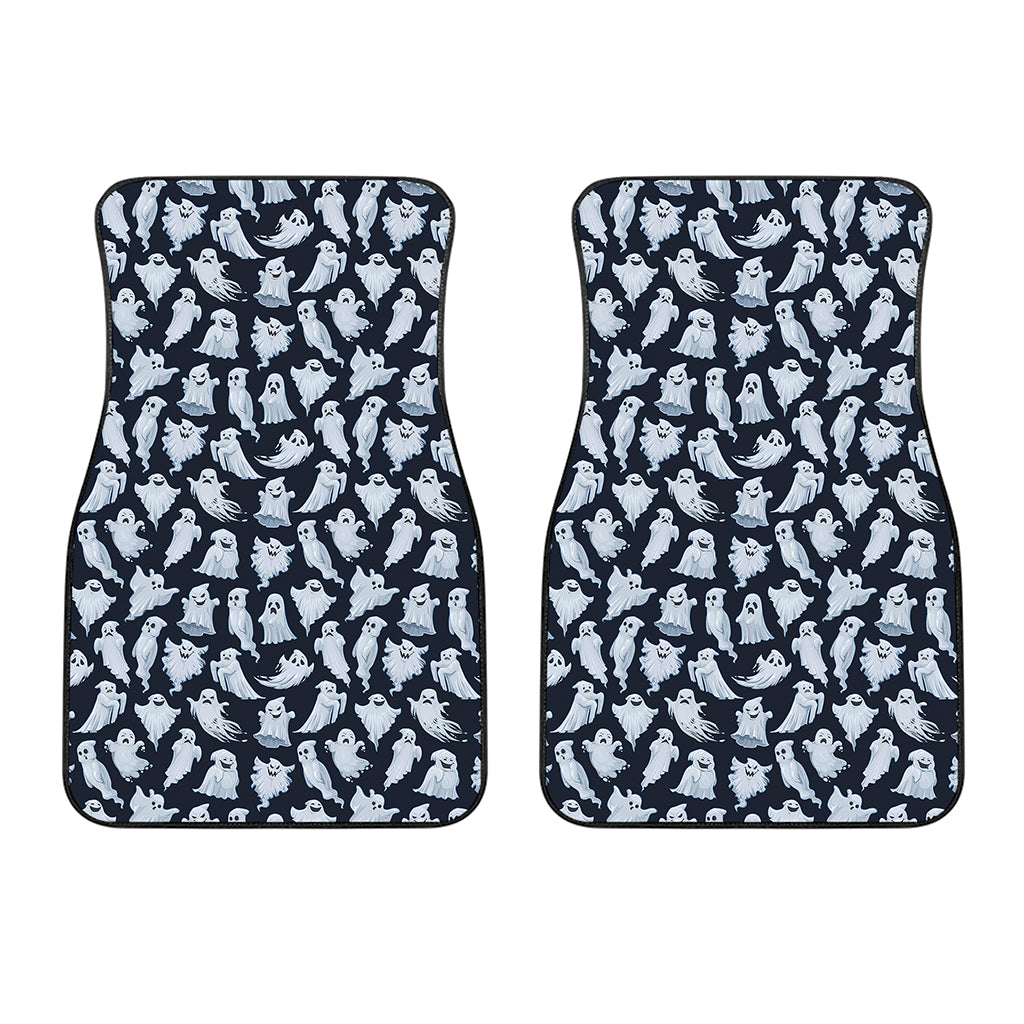 White Ghost Pattern Print Front Car Floor Mats