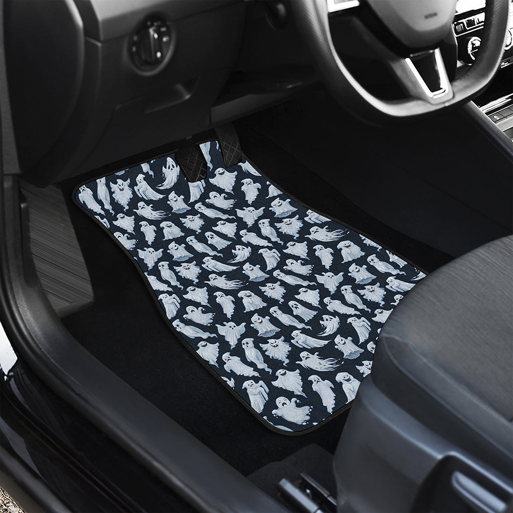 White Ghost Pattern Print Front Car Floor Mats