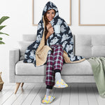 White Ghost Pattern Print Hooded Blanket