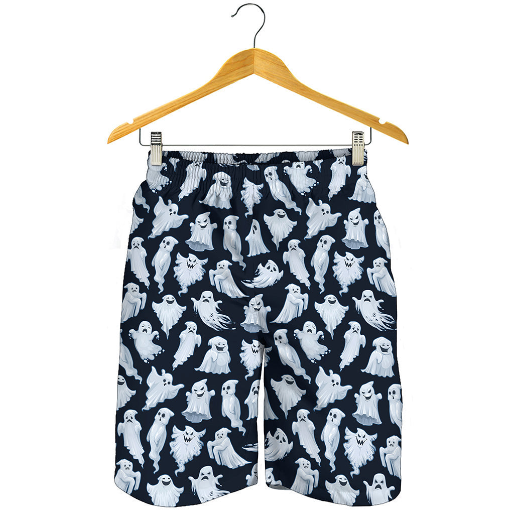 White Ghost Pattern Print Men's Shorts