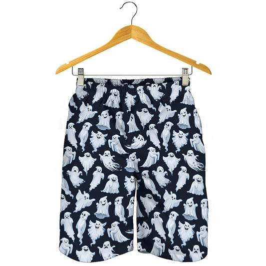 White Ghost Pattern Print Men's Shorts