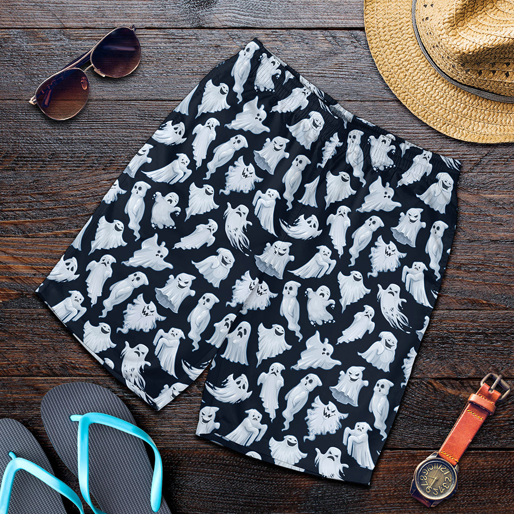 White Ghost Pattern Print Men's Shorts