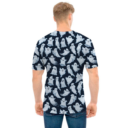 White Ghost Pattern Print Men's T-Shirt