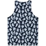 White Ghost Pattern Print Men's Tank Top