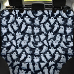 White Ghost Pattern Print Pet Car Back Seat Cover