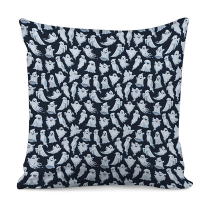 White Ghost Pattern Print Pillow Cover