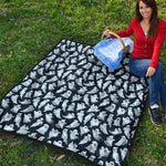 White Ghost Pattern Print Quilt
