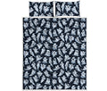 White Ghost Pattern Print Quilt Bed Set