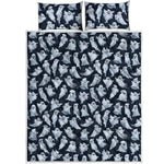 White Ghost Pattern Print Quilt Bed Set