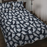 White Ghost Pattern Print Quilt Bed Set