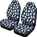 White Ghost Pattern Print Universal Fit Car Seat Covers