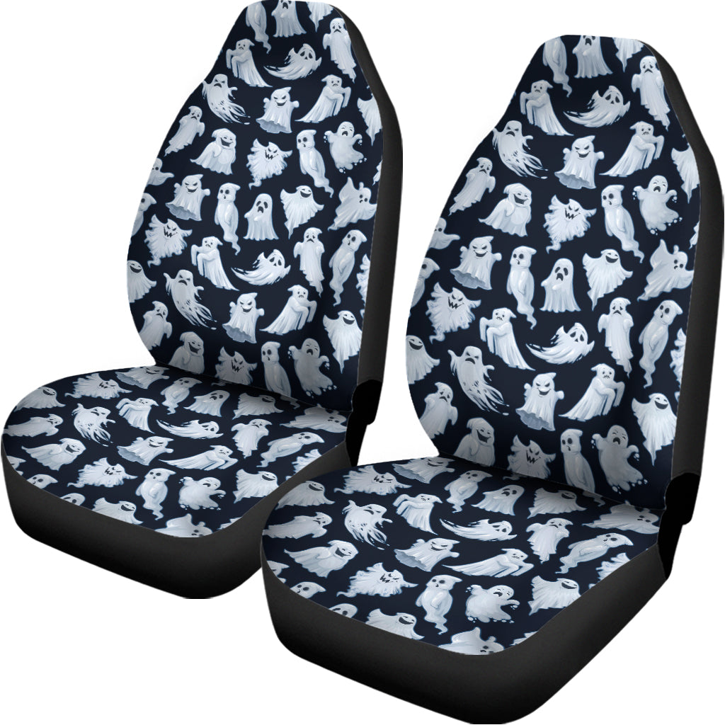 White Ghost Pattern Print Universal Fit Car Seat Covers