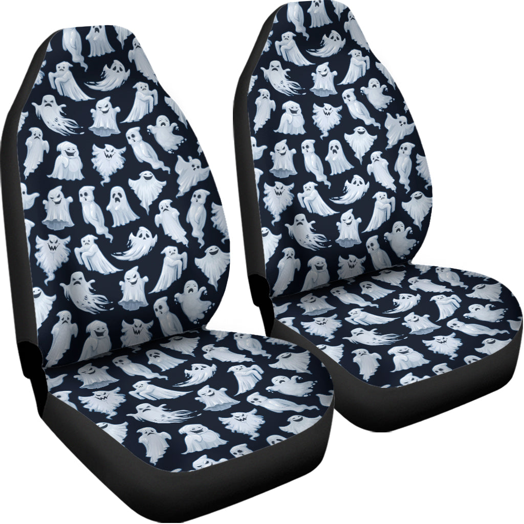 White Ghost Pattern Print Universal Fit Car Seat Covers