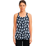 White Ghost Pattern Print Women's Racerback Tank Top