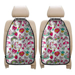White Girly Unicorn Pattern Print Car Seat Organizers