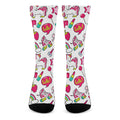 White Girly Unicorn Pattern Print Crew Socks