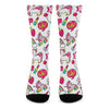 White Girly Unicorn Pattern Print Crew Socks