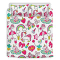 White Girly Unicorn Pattern Print Duvet Cover Bedding Set