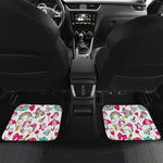 White Girly Unicorn Pattern Print Front and Back Car Floor Mats