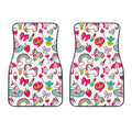 White Girly Unicorn Pattern Print Front Car Floor Mats