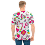 White Girly Unicorn Pattern Print Men's T-Shirt