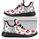 White Girly Unicorn Pattern Print Mesh Knit Shoes GearFrost
