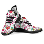 White Girly Unicorn Pattern Print Mesh Knit Shoes GearFrost
