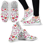 White Girly Unicorn Pattern Print Mesh Knit Shoes GearFrost