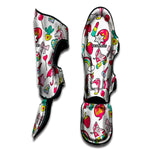 White Girly Unicorn Pattern Print Muay Thai Shin Guard