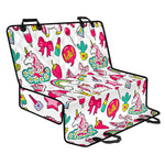 White Girly Unicorn Pattern Print Pet Car Back Seat Cover