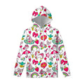White Girly Unicorn Pattern Print Pullover Hoodie