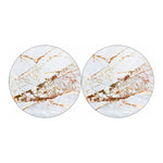 White Gold Grunge Marble Print Car Coasters