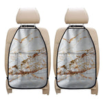 White Gold Grunge Marble Print Car Seat Organizers