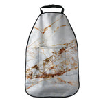 White Gold Grunge Marble Print Car Seat Organizers