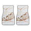 White Gold Grunge Marble Print Front Car Floor Mats