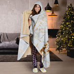 White Gold Grunge Marble Print Hooded Blanket