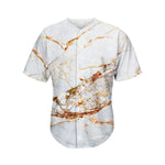 White Gold Grunge Marble Print Men's Baseball Jersey