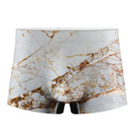 White Gold Grunge Marble Print Men's Boxer Briefs