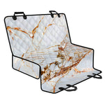 White Gold Grunge Marble Print Pet Car Back Seat Cover