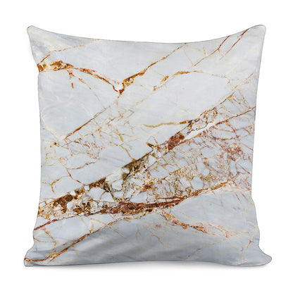 White Gold Grunge Marble Print Pillow Cover
